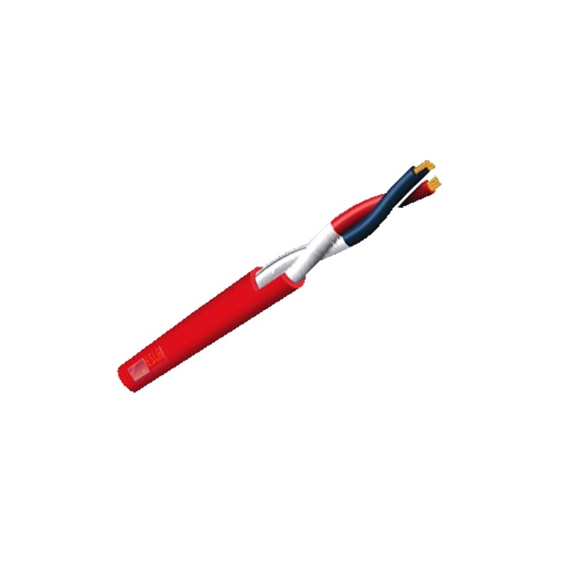 Abgeschirmte geflochtene Kabeltrommel - Rolle von 100 Metern - Kupferleiter 2x1.5mm2 - CPR Cca-Zertifikat -1sb, a1, d1 - EN-Zert