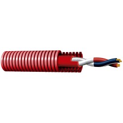 Spezialkabel für Feuerschutzsysteme - Vorverdrahtetes Twisted Pair in Wellrohr 16mm - Leiter, Flexibles Kupfer, Klasse 5 - Rolle