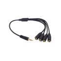 Stereo Audio Jack Splitter - 1 plug to 4x3.5m sockets - 30 cm - JACK1T4 - 1