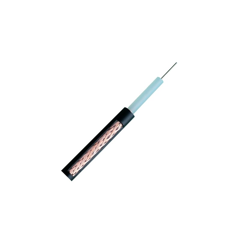 Coaxial cable RG59 - Video - 100 meter roll - Housing color black - Outer diameter 6.0 mm - Low loss - RG59-100N