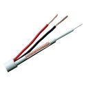 Combined cable - Micro RG59 + power supply - 100 meter roll - White housing - Outer diameter 6.8 mm - Low