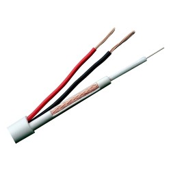 Kombiniertes Kabel - Micro RG59 + Stromversorgung - Rolle von 300 Metern - Gehäuse, Farbe weiß - Außendurchmesser 6.8 mm - Gerin