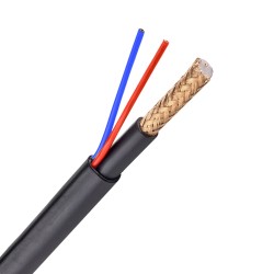 Kombiniertes Kabel - Micro RG59 + Stromversorgung - Rolle von 300 Metern - Gehäusefarbe schwarz - Außendurchmesser 6.8 mm - LSZH
