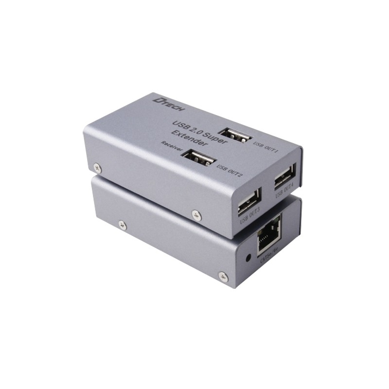 USB LAN Extender - 1 USB input - 4 USB outputs - Maximum connection length 50m - Plug and Play - USB-EXT-4 - 1
