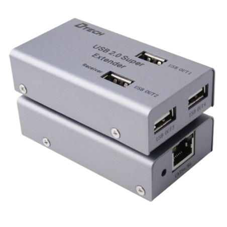 USB LAN Extender - 1 USB Eingang - 4 USB aussgang - Maximale Verbindungslänge 50m - Plug and Play - USB-EXT-4 - 1