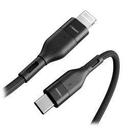Veger - Kabel USB2.0 für Laptops - Schnelles Aufladen PD65W - USB-C zu Lightning - Metallmantel, geflochtenes Nylon - Länge 1.2m