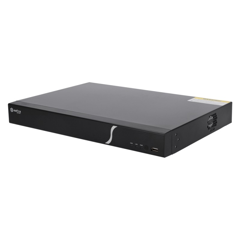 Safire Smart - NVR-Recorder für IP-Kameras - 16CH PoE-Anschlüsse / Komprimierung H.265S / 2HDD - Auflösung bis zu 8Mpx / Bandbre