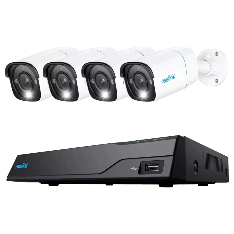 Reolink NVR PoE Kit + 4 PoE 5MP Kameras 2TB PoE [%VAR%] - 5MP (2880x1616) - Mensch/Tier/Fahrzeug-Erkennung - e-SATA - 2TB HDD - 