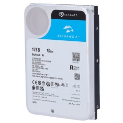 Seagate Skyhawk AI hard drive - 12 TB capacity - SATA 6 GB/s interface - Up to 32 artificial intelligence transfers