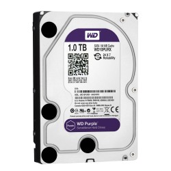 Hard drive - Capacity 1 TB - SATA interface 6 GB/s - Model WD10PURX - Specially for video recorders - Loose or in DVR installed