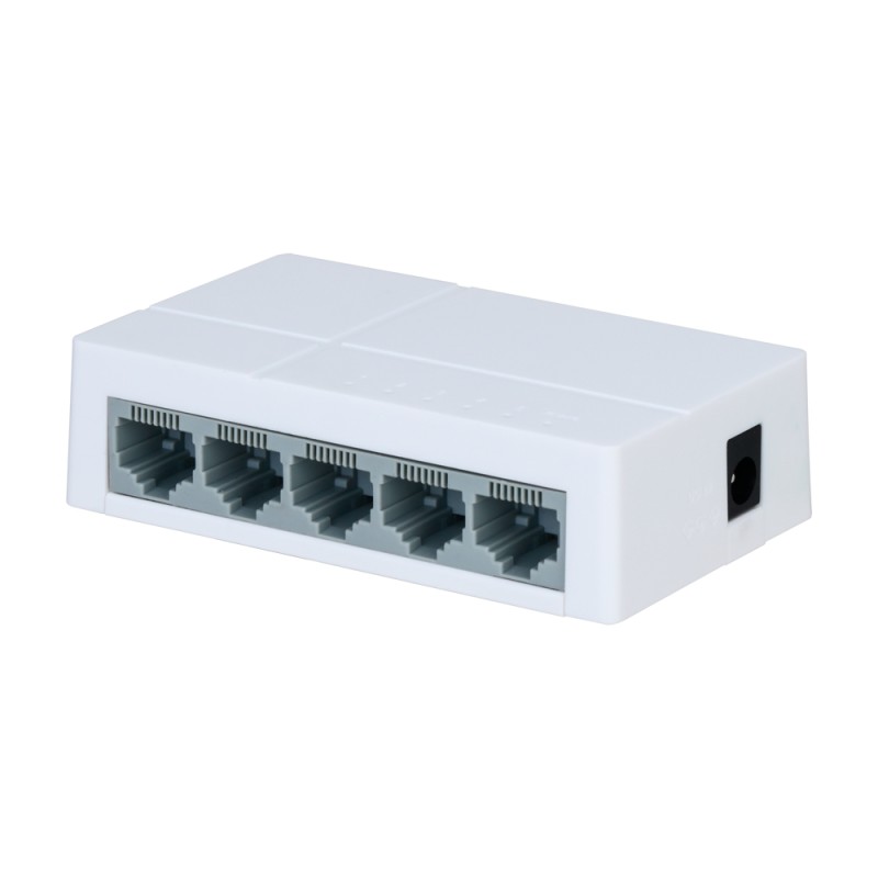 Branded Fast Ethernet Switch - 5 RJ45 Ports - 10/100Mbps Speed - Improved Buffering Technology for Video Transmission