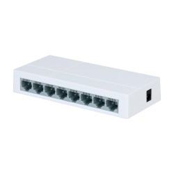 Branded Fast Ethernet Switch - 8 Ports RJ45 - Speed 10/100Mbps - Improved buffering technology for video transmission