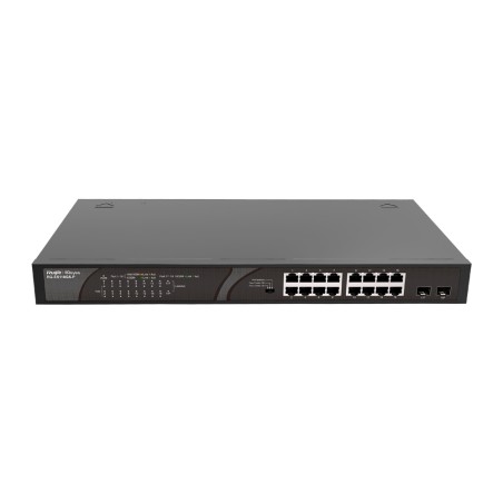 Reyee PoE Desktop Switch - 16 RJ45 ports + 2 Uplink SFP - 16 Gigabit ports + 2 Gigabit ports - 16 PoE+ ports