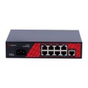 Safire Switch Hi-PoE - 8 PoE + Ports 1 Uplink RJ45 - Anschlüsse Geschwindigkeit 10/100Mbps - 6 PoE+-Ports 30W + 2 Hi-PoE-Port