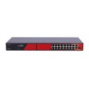 Safire Switch Hi-PoE - 16 PoE-Anschlüsse + 2 Uplink RJ45 + 2 SFP Uplink - Hybrid 15x10/100Mbps + 4x10/100/1000Mbps - 14 PoE+-