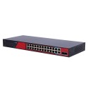 Safire Switch Hi-PoE - 24 Ports + 2 SFP-Uplink + 2 Uplink RJ45 - Geschwindigkeit des Fast Ethernet-Anschlusses 10/100 Mbps - 
