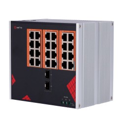 Safire Switch Industrial AC Power Supply 90~264V - 24 Gigabit Ports + 2 Gigabit SFP - 18 PoE+ Ports 30W + 6 Hi-PoE