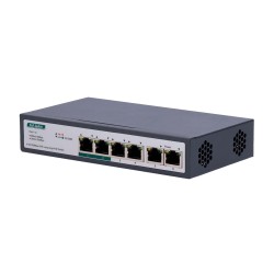 Switch PoE - 4 PoE+ ports FE + 2 GE Uplink - Speed 4 x10/100Mbps + 2 x10/100/1000Mbps - 2 PoE ports for b