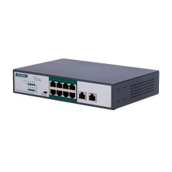 Switch PoE - 8 PoE-Anschlüsse FE + 2 GE - Geschwindigkeit 8 x10/100Mbps + 2 x10/100/1000Mbps - 8 PoE+ Anschlüsse für bis zu 800m