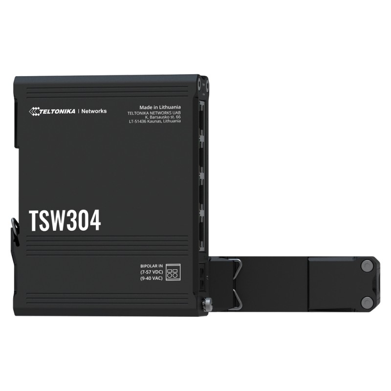 Teltonika Industrial Unmanaged Switch - 4 Ethernet Anschlüsse RJ45 Gigabit  - Robustes Aluminium-Gehäuse - TK-TSW304 - 1