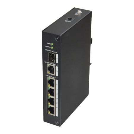 X-Security - Desktop-Switch - 4 Ports RJ45 + 1 Gigabit Combo Port - Geschwindigkeit 10/100 Mbps - Plug &amp Play - Energiespa
