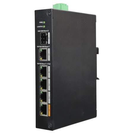 Switch PoE X-Security - 4 PoE ports +1 SFP +1 Gigabit Uplink - Speed 10/100/1000 Mbps - 60W Port 1 / 30W Port 2-4 - XS-SW0604