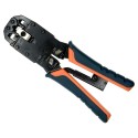Crimpwerkzeug - Hochwertiges professionelles Modell - Anschlüsse: RJ45, RJ11, RJ12 - Kabel: UTP - Einfach zu bedienen, schnel