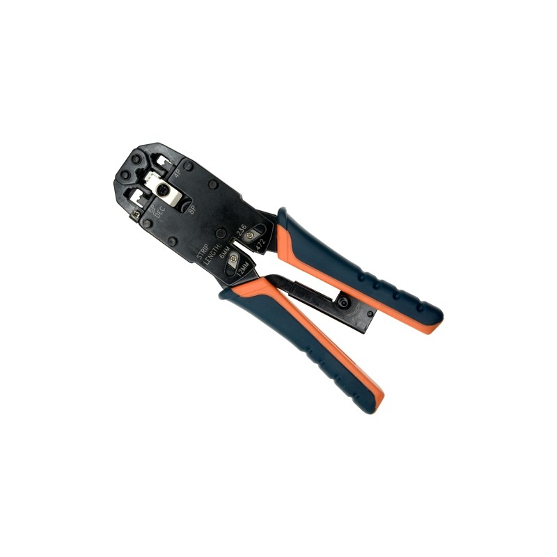 Crimpwerkzeug - Hochwertiges professionelles Modell - Anschlüsse: RJ45, RJ11, RJ12 - Kabel: UTP - Einfach zu bedienen, schnel
