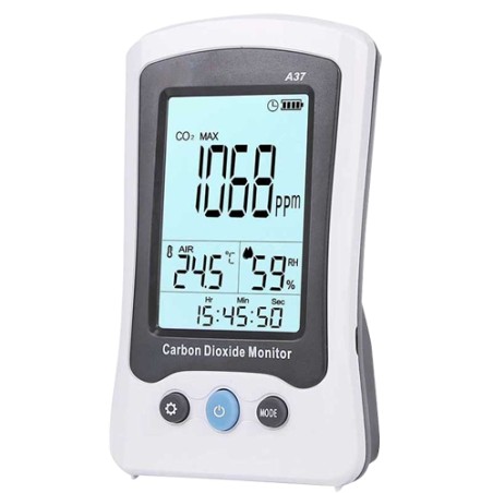 Temperature and humidity meter of CO2, - With user-programmable optical and acoustic alarm - Recording of - MT-CO2-A37 - 1