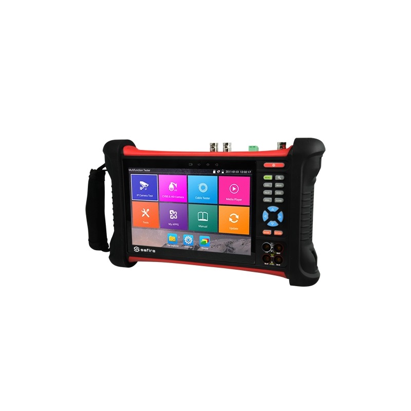 Multifunktionaler CCTV-Tester - Unterstützt HDTVI, HDCVI, AHD, CVBS und IP-Kameras (4K) - LCD-Farbbildschirm 7" - Test von Vi