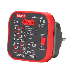 EU socket tester - checking wiring errors - leak test - UT07B-EU - 1