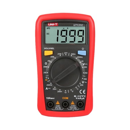 LCD-Digital-Handmultimeter - DC und AC Spannungsmessung bis zu 250V - DC-Strommessung bis zu 10A - Temperaturmessung - Messun