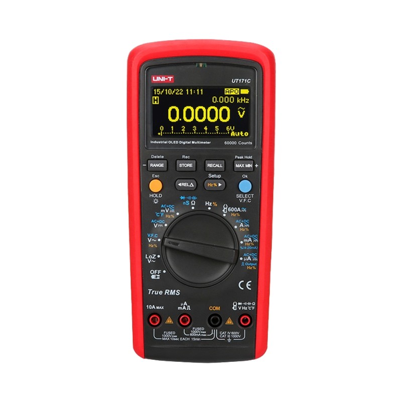 OLED-Digitalmultimeter - PC-Anschluss für Datenübertragung - AC/DC-Messung: bis zu 1000V und 10A - Widerstandsmessung, Kapazi