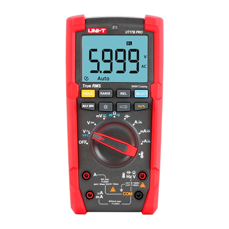 Echtes RMS-Digitalmultimeter - DC und AC Spannungsmessung bis zu 1000V - DC- und AC-Strommessung bis zu 10A - Widerstands- un