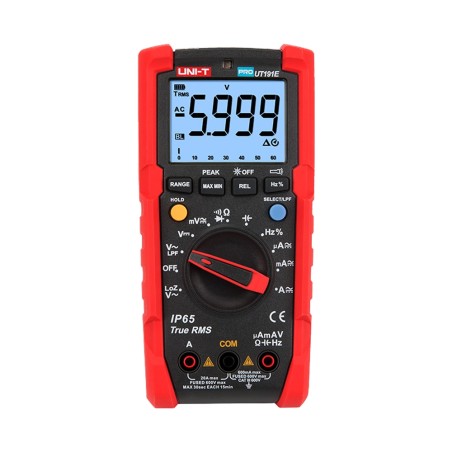 True RMS Industrielles Digitalmultimeter - IP65 und eine Fallfestigkeit bis 2 m - DC- und AC-Messung bis zu 600V / 20 A - Int
