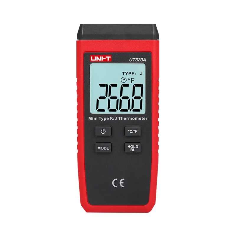 Thermometer with probes type K and J - Single backlit display - High precision - Fall-proof up to 1m height - - UT320A - 1
