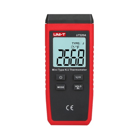 Thermometer mit Sonden Typ K und J - Einzelnes hintergrundbeleuchtetes Display - Hohe Präzision - Absturzsicher bis zu 1m-Höh