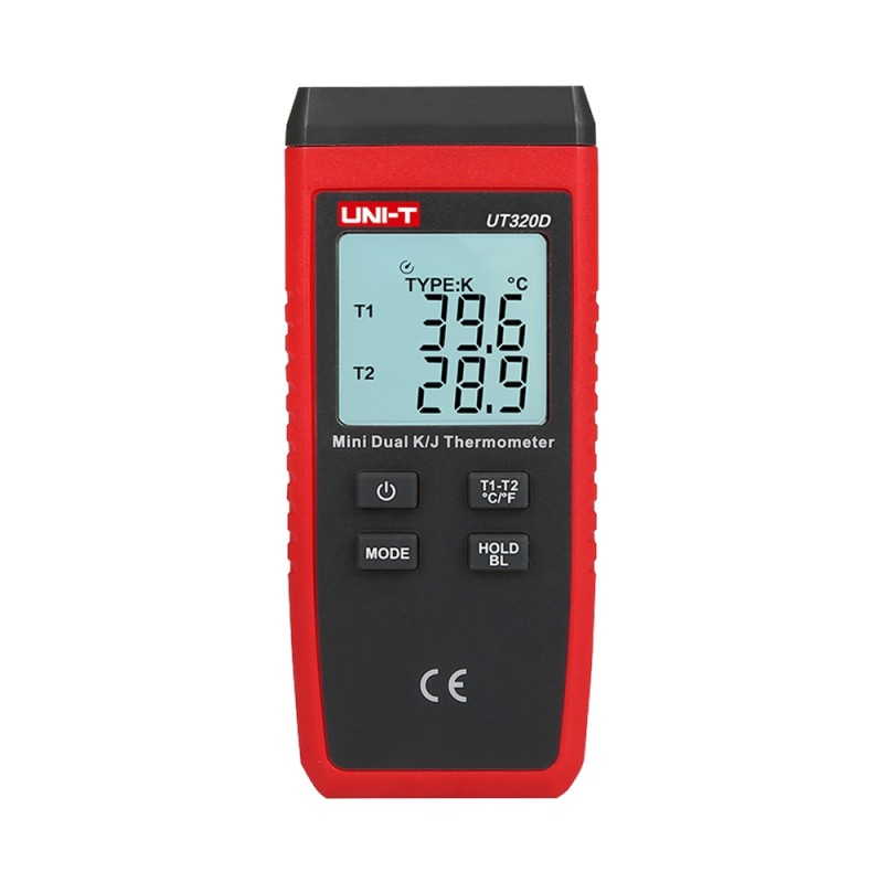 Thermometer mit Sonden Typ K und J - Doppelt beleuchtetes Display - Hohe Präzision - Absturzsicher bis zu 1m-Höhe - Automatis