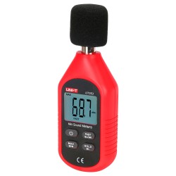 Schallpegelmesser - Erfasst Geräusche bis zu 130 dB mit schneller Reaktion - Hintergrundbeleuchtetes LCD-Display - Ergonomisc