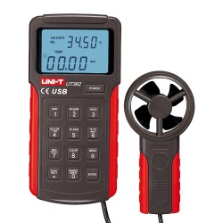 Split-Anemometer - Hochpräziser Windgeschwindigkeitssensor - Temperatursensor - Automatische Abschaltung | Speicher - PC-Ansc