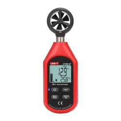 Handheld anemometer - High precision wind speed sensor - Temperature sensor - Maximum, minimum and average values - Connectio