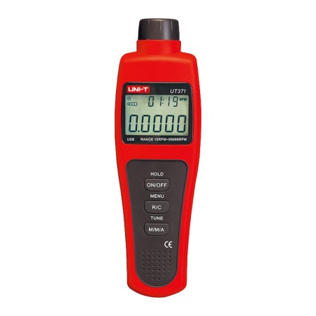 Handy digital tachometer - Up to 99999 rpm - Backlit LCD display of 100000 counts - Maximum, minimum - UT371 - 1