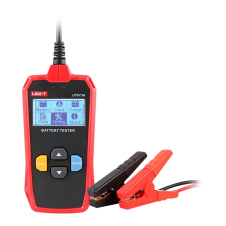 Battery Tester - Measures capacity, voltage, resistance and status - Battery charge and start test 12V/24V - Suitable for the P