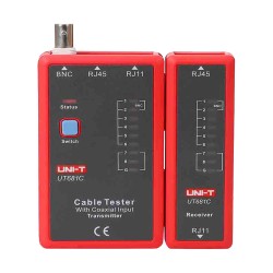 Kabel-Tester - Kabelstatusprüfung RJ45/RJ11/BNC - Testen im schnellen und langsamen Modus - Automatische Abschaltung - UT681C