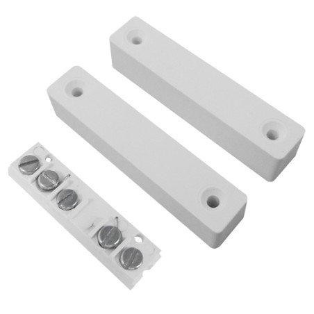 Magnetic contact - Suitable for installation in wood - Reed technology - Connection system via [ VAR%] connectors - Resistance