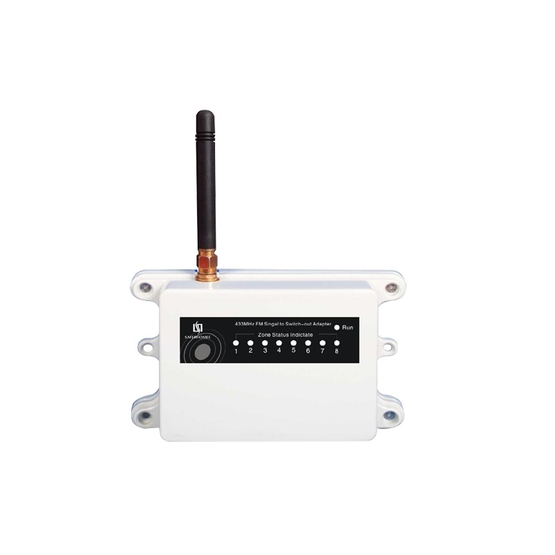 Empfänger von Infrarot-Solarbarrieren - 2 drahtlose Eingänge - 2 verdrahtete Ausgänge - Bis zu 6 Geräte pro Eingang - Dip-Switch