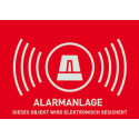 Warning sticker "Alarm system" 74x52mm
