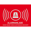 Warning sticker "Alarm system" 74x52mm