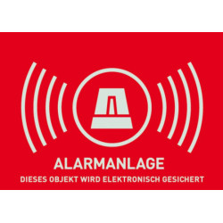 Warning sticker "Alarm system" 74x52mm
