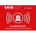 Warnaufkleber "Alarmanlage" 74x52mm mit Logo AESAG